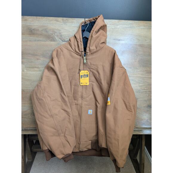 Carhartt Jacket Mens 3XLT Brown Canvas Loose Fit Duck Insulate 0J0140 Full Zip - Picture 1 of 3